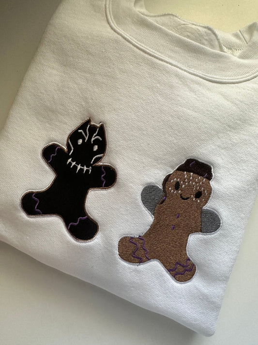 Gingerbread T'Challa & Shuri embroidered sweatshirt