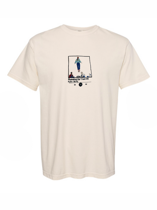 Running Up That Hill embroidered T-SHIRT