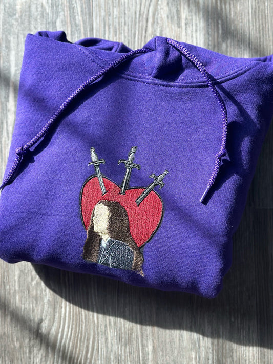 Three of Swords embroidered sweatshirt