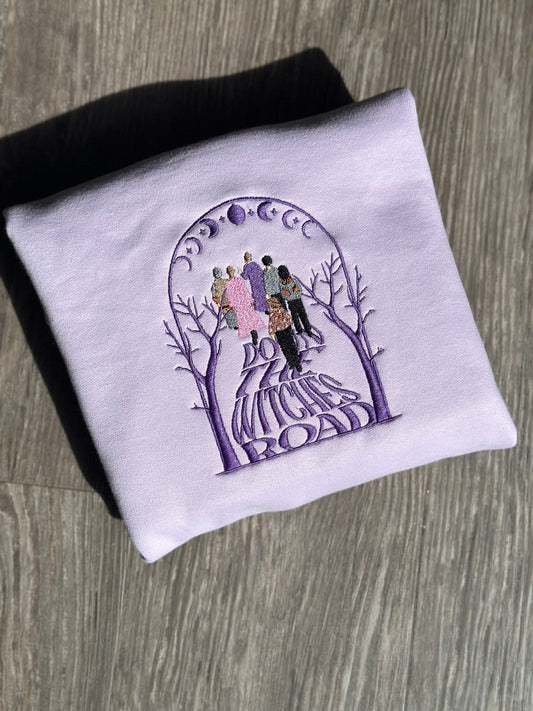 Down The Witches Road embroidered sweatshirt