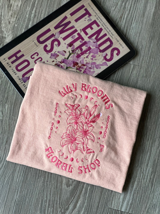 Lilly's Floral Shop Embroidered T-shirt