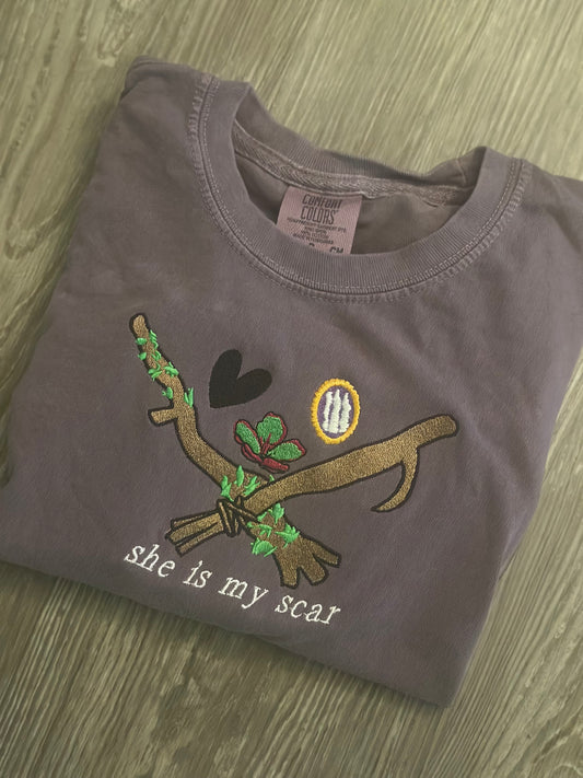 She Is My Scar Embroidered T-shirt