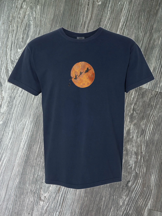 Broomstick Scene Embroidered T-shirt